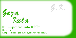 geza kula business card